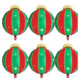 Christmas Hanging Ball Balloon Hang Orb Ornament Red Green Gold Balloon For Birthday Xmas Eve Happy New Year Winter Holiday, 6 Pack Merry Christmas Ball Balloons Candies Party Supplies Photo Backdrop