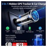 LIONO Car GPS Tracker & Charger with Built-in Rechargeable Battery, GPS Tracker for Vehicles, Hidden Car Tracker for Anti-Theft & Parking Location, for Family& Fleets, No Monthly Fee, No SIM, iOS Only