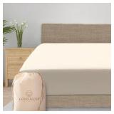 Good Sleep Bedding Twin XL Fitted Sheet - 800 TC Extra Long Twin Sheets for Dorm, 100% Egyptian Cotton, Soft & Breathable XL Twin Fitted Sheets Only, 16 Inch Twin XL Deep Pocket Fitted Sheets - Ivory