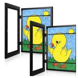 [2-Pack] Kids Frames, 8.5x11 Front Opening Kids Artwork Frames Changeable, Black Artwork Display Storage Frame for Wall, Holds 50 Pcs, for 3D Picture, Crafts, Children Drawing, Hanging Art, Portfolio