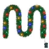 WEMADE 15.4ft Pre-Lit Christmas Garland with Lights 50 LED Lighted Garlands for Christmas Decorations Indoor Outdoor, Battery Operated 8 Modes Memory Timer for Mantel Stair Banister Doorframe Decor