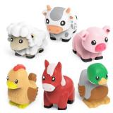 Tub Works Barnyard Mold Free Bath Toys, 6 Pack | Sealed, No Hole Bath Toys Design Keeps Moisture Out | Soft, Squeezable & Float on Water | Farm Animals Baby & Toddler Bathtub Toys | Baby Pool 