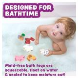 Tub Works Barnyard Mold Free Bath Toys, 6 Pack | Sealed, No Hole Bath Toys Design Keeps Moisture Out | Soft, Squeezable & Float on Water | Farm Animals Baby & Toddler Bathtub Toys | Baby Pool 