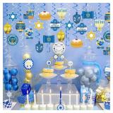 Tifeson Hanukkah Decorations Hanging Swirls - 36 PCS Menorah Star of David Dreidel Ceiling Swirls for Chanukah Party, Happy Hanukkah Holiday Party Decor