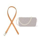 jiesinlov Genuine Vachetta Leather Thin Short Strap Replacement,Purse Shoulder Straps for Multi Pochette Accessories Boulogne Pouchette Handbag(Single Buckle-Width0.37in&Length:25.5in)