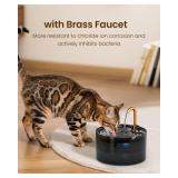 Cat Water Fountain, 71oz/2.1L Cat Fountain for Drinking with Copper Faucet, MISFANS-Designed Pump & Filter, Plastic Automatic Pet Water Fountain Bowl & Dispenser with 3-Pack Replaceable Filters