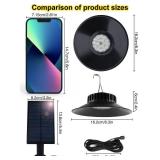 T-SUN Solar Pendant Light Outdoor, 2 Pack Solar Shed Lights Indoor with Remote Control, IP65 Waterproof Shop Light, 3000K/4000K/6000K, Perfect for Barn Chicken Coop Garage Courtyard Balcony