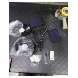 T-SUN Solar Pendant Light Outdoor, 2 Pack Solar Shed Lights Indoor with Remote Control, IP65 Waterproof Shop Light, 3000K/4000K/6000K, Perfect for Barn Chicken Coop Garage Courtyard Balcony