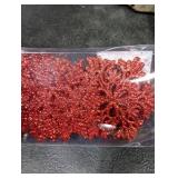 Glitter Snowflake Ornaments, Red Christmas Snowflakes Hanging Decorations for Xmas,Holiday and Party