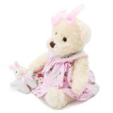 Oitscute Small Baby Teddy Bear with Cloth Cute Stuffed Animal Soft Plush Toy 10 (Pink Dress with Rabbit)