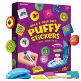 Dan&Darci Puffy Sticker Maker Kit for Kids - Make Your Own 3D Stickers - Create DIY Squishy Arts and Crafts - Craft Kits for Girls & Boys Ages 6-10 - Birthday Gift Ideas Age 6 7 8 9 10 Year Old Gifts