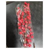 DODXIAOBEUL 25 Inch Artificial Red Berry Stems Branches,Faux Berries Fake Flower for Christmas Year DIY Floral Art Plant Home Office Party Decoration,4 Pack.