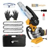 Realtopdo 6 In Chainsaw Compatible with DeWalt Battery 20v - Mini Electric Cordless Brushless Chain Saw Handheld Compact Portable Mobile Small Trimming Pruning Chainsaw Set(Battery not Included)1 CASE
