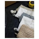 Christmas Stockings: 5 Pack 18 inch Farmhouse Plush Faux Fur & Cable Knitted Fireplace Xmas Stockings, Hanging Gifts Cozy Personalized Stocking Decorations for Family Holiday Decor, White Gray Bei