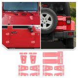 JeCar 12PCS Full Set Pink Hinge Cover Trim Kit Fit for 2007-2018 Jeep Wrangler JK JKU Door Hinge Covers & Hood Hinge Covers & Tailgate Hinge Covers