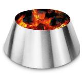 QuliMetal BBQ Whirlpool for Weber Kettle 22 26.75 Inches WSM, Big Green Egg, Kamado Joe, Weber Smokey Mountain Charcoal Briquet Holders, Stainless Steel BBQ Kettle Barbecue Charcoal Grill Accessories