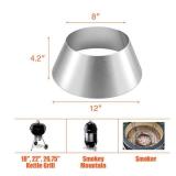 QuliMetal BBQ Whirlpool for Weber Kettle 22 26.75 Inches WSM, Big Green Egg, Kamado Joe, Weber Smokey Mountain Charcoal Briquet Holders, Stainless Steel BBQ Kettle Barbecue Charcoal Grill Accessories