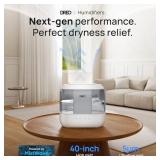 DREO Humidifiers for Bedroom, 4L Top Fill for Large Room, 36H Runtime, 28 dB Quiet Supersized Cool Mist Air Humidifier for Baby Nursery, Plants, Indoor, Night Light, Easy to Clean & Fill, Gray
