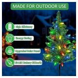Windpnn Upgraded 4-Pack Solar Christmas Garden Stake Lights, Decorative Xmas Tree Solar Christmas Yard Stake Outdoor Waterproof Pathway Lights for Garden Patio Yard Decorations
