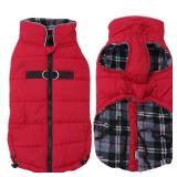 Geyecete Dog Winter Warm Coat Jacket, Windproof Snowproof, Pet Outdoor Jacket for Small to Large Dogs - Red - XXL