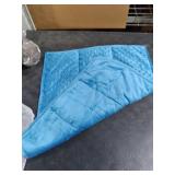 Wemore Minky Dot Weighted Blanket 3 lbs, Soft Cozy Weighted Lap Blanket for Travel and Napping, Small Weighted Blanket Slate Blue 19 x 22 inches