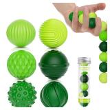 Silicone Magnetic Balls, Fidget Toys, 6-Pack Stress Relief Toys for Adults, Teens, Sensory Toy for Fingers Hands, Quiet Office Desk Toys with Textures, Magnet Fidget Fun Gift (Green)