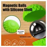 Silicone Magnetic Balls, Fidget Toys, 6-Pack Stress Relief Toys for Adults, Teens, Sensory Toy for Fingers Hands, Quiet Office Desk Toys with Textures, Magnet Fidget Fun Gift (Green)
