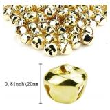 Augshy Bulk Pieces Jingle Bells 4/5Inch Craft Bell Bulk for Christmas Home and Pet Decorations (Gold)
