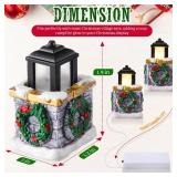 Hiboom Christmas Village Accessories, Limestone Lamps Figurines with LED Lights, Battery Operated 1.9 Christmas Village Display, Xmas Decorations Indoor for Desktop Home Decor Gifts (Set of 2)