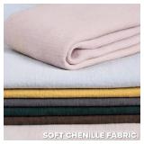 FUTEI Brown Chenille Throw Pillow Covers 22x22 Inch Set of 2,Edges Double-Stitched Cushion Cases,Modern Home Decor for Couch Living Room