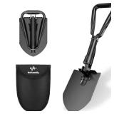 BEHANDY 18.5 Folding Shovel, Collapsible Shovel for Car Snow, Camping Shovel and Pickax, Military Entrenching Tool for Gardening, Camping, Sand, Off Road, Portable Car Emergency kit