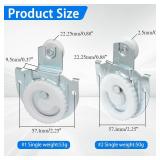 Litoexpe 4 Pack Sliding Wardrobe Door Hardware Set, Sliding Closet Door Roller Includes Knob Adjustable Door Hooks and Screws to Allow Wardrobe Cabinet Doors to Slide Smoothly, Quietly