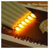 Homemory 3 Pcs Waxy Flameless Taper Candles with Remote, Flickering Battery Operated Classic Tall Candles for Home, Wedding, Party, Ivory, 9.6 inches