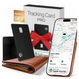 SPOTMINDERS Mens Valentines Day Gifts for Him Apple MFi Certified Credit Card Wallet Tracker PRO (iOS Only) 0.07in Works with Apple Find My Rechargeable Tracking Card IP68 Slim Passport Item Finder