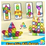 Coodoo Magnetic Tiles for Kids Ages 4-8 Toddler Toys Magnetic Blocks Building Toy STEM Outdoor Kids Toys Gift for Boys & Girls 3+ Year Old, Pocket-Sized Mini Tiles for Classroom Must Haves