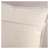 MADIZZ Set of 2 Linen Throw Pillow Covers 20x20 Inch Light Beige Soft Decorative Cushion Cover for Sofa Bedroom Pillow Shell