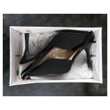 Miorap Closed Pointed Toe Kitten Slingback Heels for Women Ankle Strap Pumps Wedding Party Dressy Comfort Shoes Suede Black Size 7