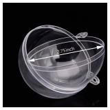 2.75/70mm Clear Plastic Fillable Christmas DIY Craft Ball Ornament Multipack