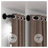 WORLD RODS 2PCS Black Curtain Rods 18 to 88 Inches,Adjustable Length,1 in Diameter Pipe,Wall or Ceiling Mounted,for Bedroom and Living Room (Black,18 to 88 2PCS)