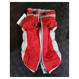 FUAMEY Dog Coat for Medium Dogs,Waterproof Dog Winter Jacket with Harness Built in Puppy Cold Weather Coats Reflective Pet Vest with Zipper Warm Fleece Dogs Snowsuit Windproof Red M