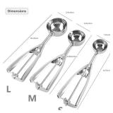 Ice Cream Scoop, 3Pcs Cookie Scoop Set, Stainless Steel Ice Cream Scooper with Trigger Release, Large/Medium/Small Cookie Scooper for Baking, Cookie Scoops for Baking Set of 3 with Cookie Dough Scoop