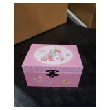 Jewelkeeper Unicorn and Butterfly Themed Jewelry Box Pink for Girls - Wooden Jewelry Box with Velvet Lining for Little Girl