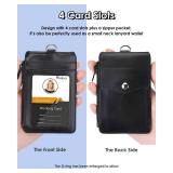 Teskyer ID Badge Holder with Lanyard, 1 Zip Pocket and 4 Card Slots, Lanyard ID Card Holder Wallet for Office School Work Badges, Cruise Ship Cards, Hotel Key Cards, Pass Cards - Black