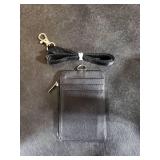 Teskyer ID Badge Holder with Lanyard, 1 Zip Pocket and 4 Card Slots, Lanyard ID Card Holder Wallet for Office School Work Badges, Cruise Ship Cards, Hotel Key Cards, Pass Cards - Black