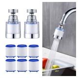 LiXiongBao 360 Rotating Water Filtration Unit for Bathroom Sink - Chlorine Reduction, 2 Packages
