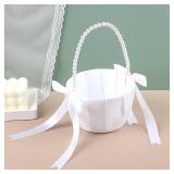 Flower Girl Baskets for Wedding,Ivory Flower Girl Basket,Wedding Basket for Flower Girl Wedding Decor (Ivory)