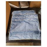 decorUhome Spring Chenille Soft Throw Pillow Covers 20x20 Set of 2, Farmhouse Velvet Neutral Decorative Pillow Covers with Stitched Edge for Couch Sofa Bed Home Decor, Blue