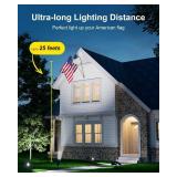 2 Pack Solar Spotlights Outdoor Waterproof for Flag, Tree, Statue, Number Sign, Plant Pot, Bright LED Outside Landscape Flood Lamp for Accent Uplighting Yard, Garden, Driveway, Walkway, Porch, Fence
