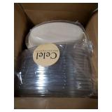 Celel 50 Pack 28 Oval Paper Bowls with Lids, Microwavable Oval Disposable Containers for Burrito, Salads, Pasta, Com-postable Meal Prep Food Containers - 50 Bowls 50 Lids