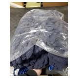 Hearth & Stone Chunky Knit Blanket Throw 50 x 60, 3.7 lbs Handwoven Soft Chenille Yarn, Fluffy and Smooth Machine Washable Cable Knit Blanket for Couch, Bed, and Living Room Navy Blue